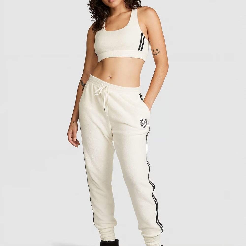 PINK‎ Reverse Cream Fleece Lounge Set Bra + Joggers Z XXL NWT